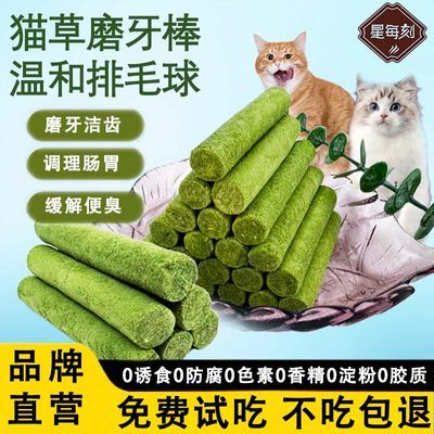 星每刻猫零食猫草棒洁齿磨牙棒温和排毛化毛球成猫幼加长猫草棒