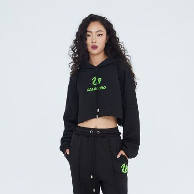 百亿补贴：拉拉波波【设计师潮牌】春季新款毛边oversize连帽卫衣女LBCC-WST 281.96元