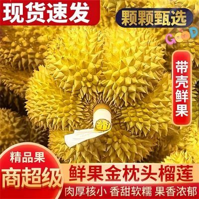 正宗金枕优质泰国榴莲整壳好果软糯树熟产地直发整箱大果包赔包邮