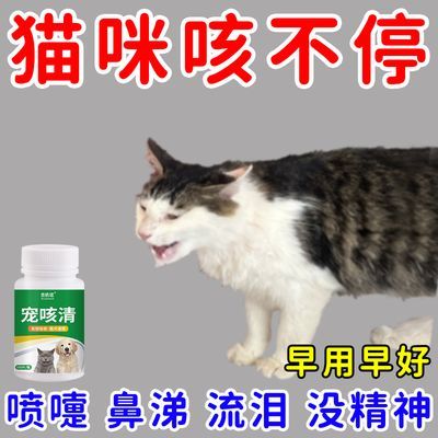 猫咪咳嗽打喷嚏流鼻涕干呕干咳狗狗感冒鼻塞猫鼻支宠物泪痕特效药