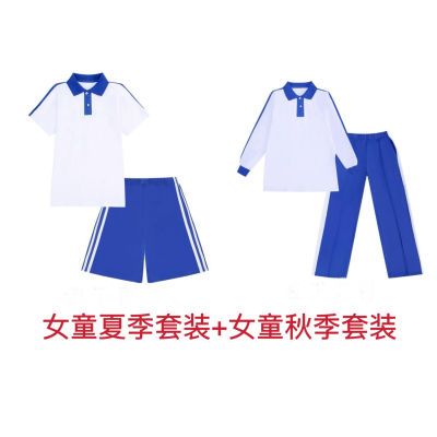 深圳小学统一校服男女夏季秋季套装中童纯棉短袖短裤长袖长裤耐磨