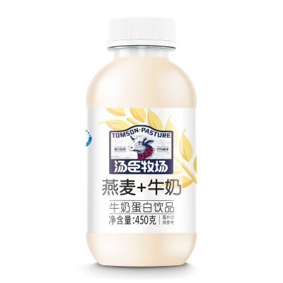 汤臣牧场燕麦+牛奶香浓原味蛋白饮料450克多种口味瓶装