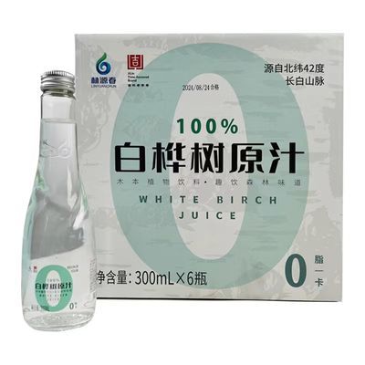 林源春白桦树原汁王子植物清甜自然爽口300ml*6瓶0脂0卡