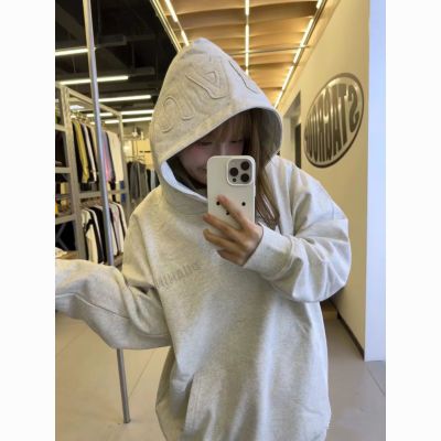 国潮牌刺绣字母连帽套头卫衣女宽松oversize原宿风休闲百搭外套潮