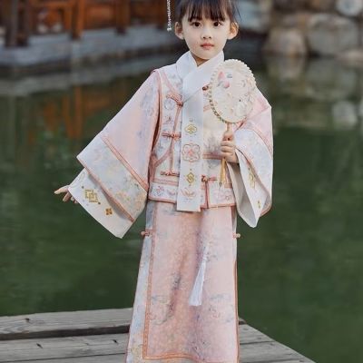 儿童格格服宫廷风2024女童汉服喜庆中国风仙小女孩旗袍过年新