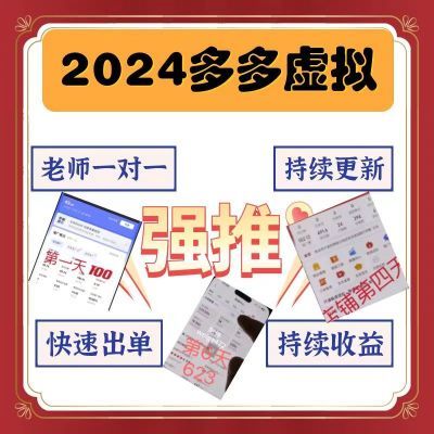 2024全新多多虚拟高级教程一级低投资创业项目快速0专业起店