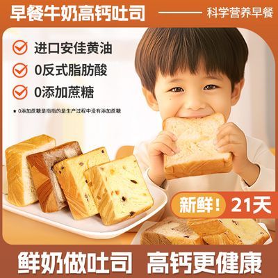 学生儿童鲜奶高钙吐司厚切手撕面包片宝宝健康营养早餐零食2整箱