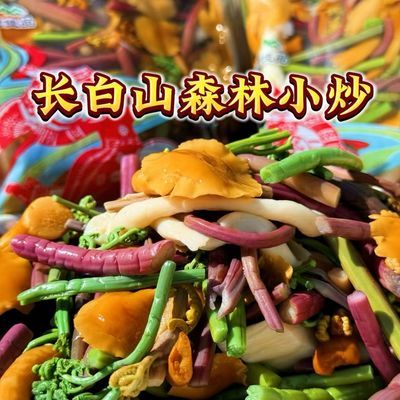 长白山正宗东北山野菜森林小炒蕨菜蘑菇混合什锦小菜500g袋土