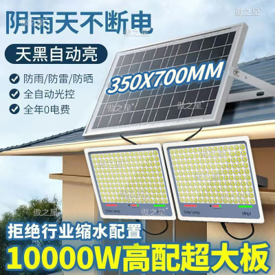 2024款一拖二太阳能照明灯户外庭院灯家用新农村路灯超亮充电式