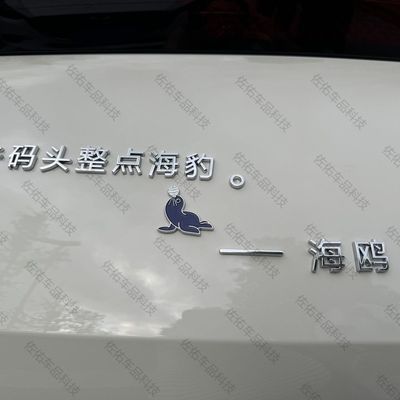 比亚迪去海边整点薯条海鸥海豚海豹个性金属搞笑网红新品原厂车贴