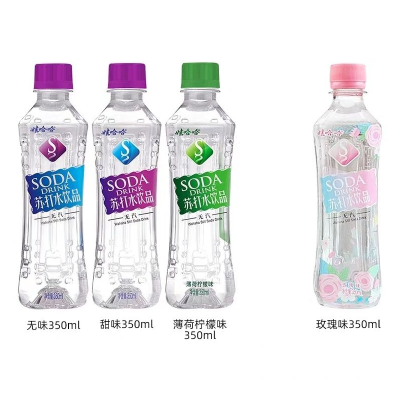 娃哈哈原味、玫瑰味、薄荷味苏打水350ml