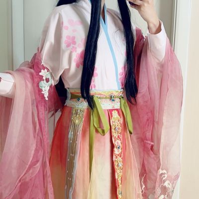 芳菲苑汉服解雨臣解语花余岁花cos服上衣蓝领花瓣飞机袖