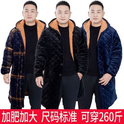 冬季大码罩衣男士加绒加厚工作服耐脏宽松外套保暖大褂棉服围裙