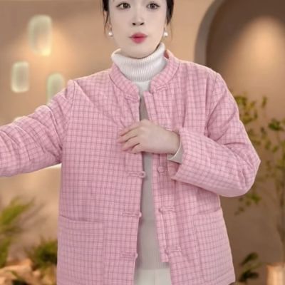 女士棉服手工盘扣棉袄复古中国风棉衣保暖棉服秋冬加厚新中式外套【15天内发货】