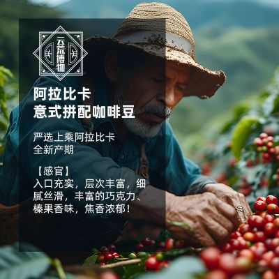 意式拼配咖啡豆云南小粒现磨美意式特浓黑咖啡中重度烘焙手冲商用