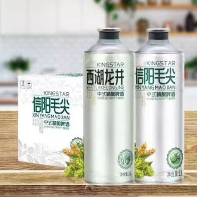 信阳毛尖中式精酿啤酒1L大罐装原装小麦啤酒整箱西湖龙井茉莉花茶