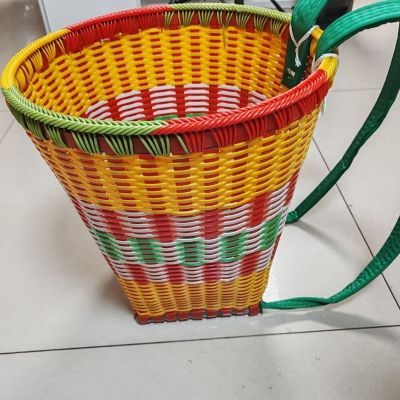 贵州精美塑钢双锁口背篓购物采摘家用农村家用塑料背篓加厚背筐优惠商品图片