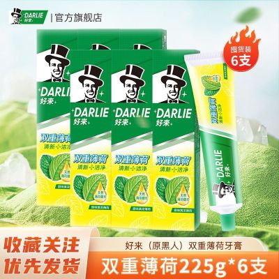 【6支】DARLIE好来黑人双重薄荷牙膏清凉清新口气家庭实惠装含氟