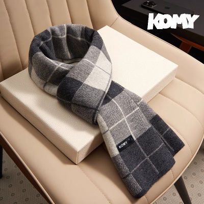 【KOMY】男士围巾防风保暖百搭加厚男友生日礼物围脖礼袋装中年围脖女
