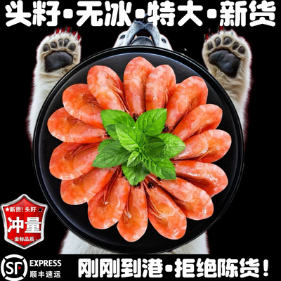 顺丰包邮北极甜虾北极熊北极虾即食冰虾冻虾新货原箱国王皇冠大虾