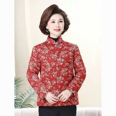 中老年驼绒保暖冬季棉衣妈妈外套宽松外穿棉服加厚加绒棉袄短款