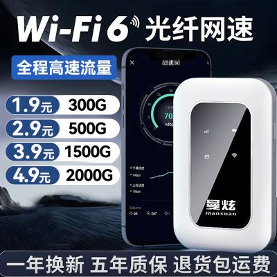 2024新款移动随身wifi全网通宿舍租房户外直播车载智能上网通用