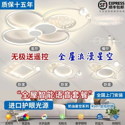 客厅主灯2024新款满天星吸顶灯简约现代大气轻奢灯具全屋组合