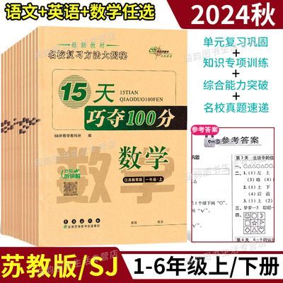 苏教版数学一二三四五六年级上下册15天巧夺100分期末复习测试卷