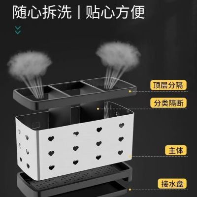 新款厨房刀架置物架台式收纳架餐具不锈钢置物刀架筷子笼