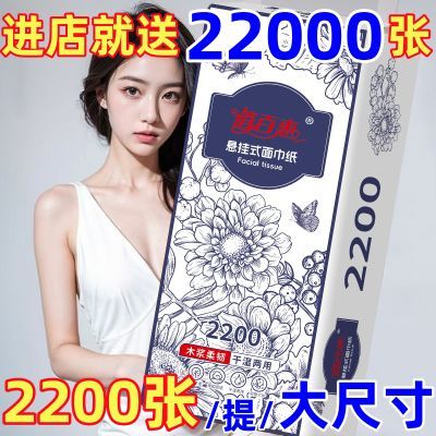 【加量2200张】悬挂式抽纸底部抽取纸巾厕纸干湿两用平板卫生