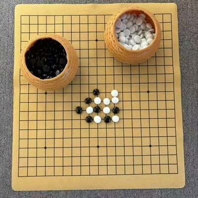 围棋儿童初学套装五子棋学生益智黑白玻璃棋子标准十九路围棋棋盘