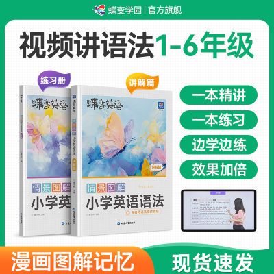 蝶变小学英语语法1-6年通用语法精讲搭配练习漫画图解含视频精