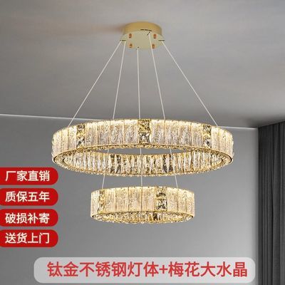 水晶吊灯极简意式轻奢别墅复式楼客厅吊灯现代简约餐厅吊灯卧室灯