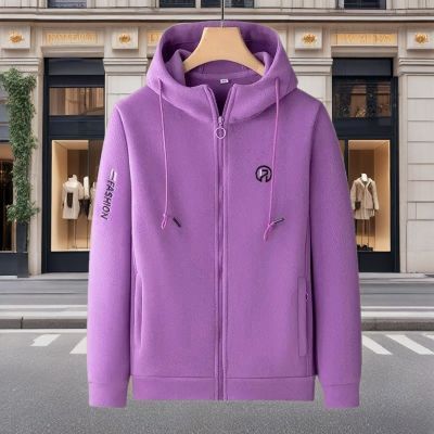 爆款女士连帽外套加厚保暖时尚秋冬新款精摇粒绒卫衣户外休闲宽松