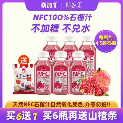 桑加1nfc石榴汁100%nfc果汁新鲜压榨0脂无添加糖网红300ml瓶装