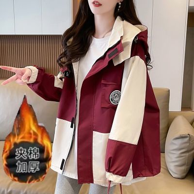 加棉加厚美式冲锋衣秋冬新款设计感宽松学生情侣工装外套男女棉服