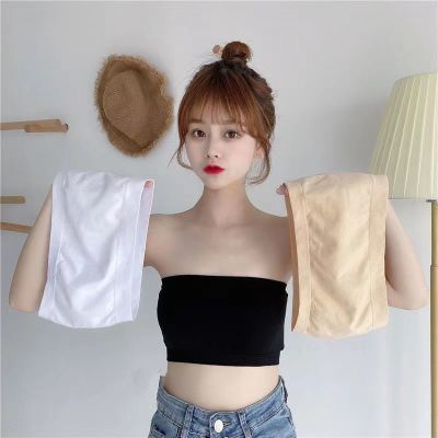 抹胸无肩带防掉显小内衣女学生高中一片式防走光一字围无钢圈裹胸优惠券