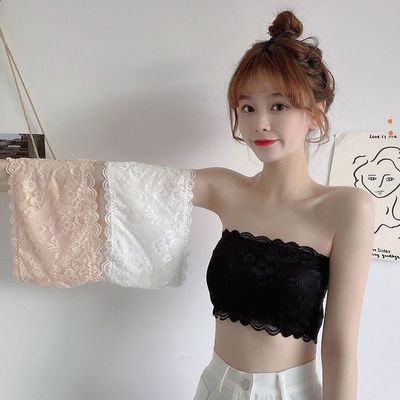 蕾丝抹胸内衣少女学生韩版露肩美背裹胸背心无肩带防走光隐形内衣优惠券