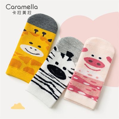 Caramella儿童款中筒袜卡通童趣地板袜舒适保暖棉袜秋冬