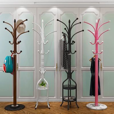落地搭衣架厚理石圆盘衣帽架简约铁艺衣服架室内门厅卧室挂衣架子