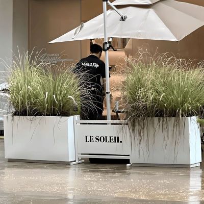 户外铁艺花坛奶茶店咖啡厅长条花槽庭院落地花箱护栏组合隔断定制