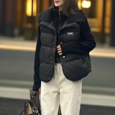 羽绒棉马甲短款秋冬春24新款外套宽松坎肩背心棉服小个子加厚韩版