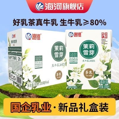 【新品】海河牛奶茉莉雪芽味茶乳礼盒200ml*6盒办公室学生