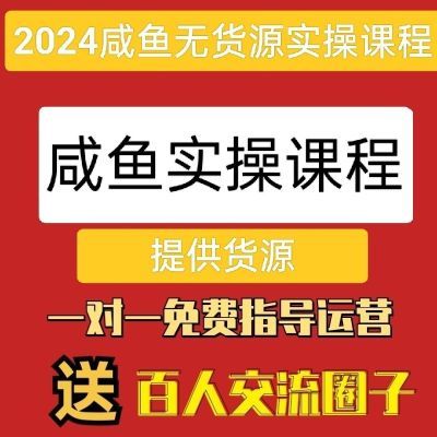 2024闲鱼无货源开店运营教程零基础小白七天快速入门玩法