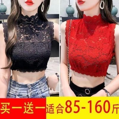 假领子新款大码秋冬时尚百搭蕾丝打底衫内搭女显瘦半高领显女人味