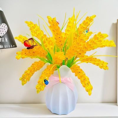 【送防摔花瓶】水晶稻穗材料包创意手工编织品家居摆件装饰品