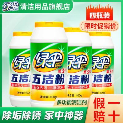 【绿伞】五洁粉4瓶装厨房灶台锅具去垢粉卫浴瓷砖玻璃水龙头除锈清洁优惠商品图片