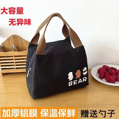 防水牛津布手提包上班族带饭包便当饭盒袋小学生保温饭盒包大容量