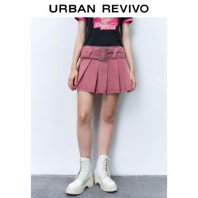 百亿补贴：UR女休闲时髦甜美减龄学院风百褶丹宁半裙UWL830057 89元