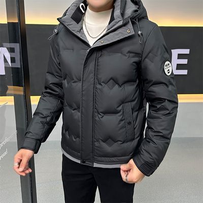 冬季新款羽绒服男连帽加厚短款锁绒保暖时尚防寒休闲鸭绒免洗外套